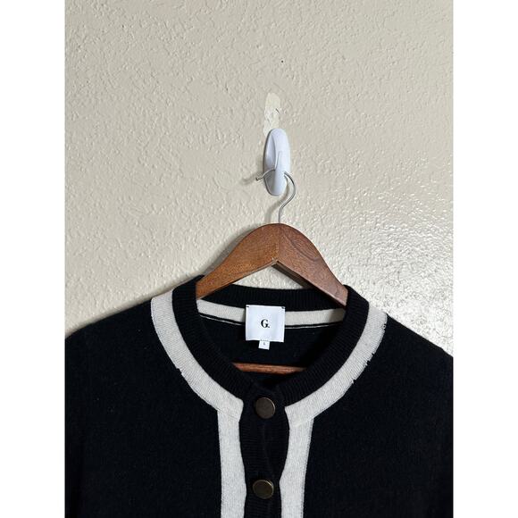 G. by Goop Hadley Tipped Cardigan 100% Cashmere Womans Large (FLAWED) - Picture 5 of 12